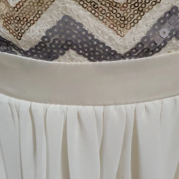 Forever 21 Gold and Cream Chevron Mini Dress - Picture 3 of 5